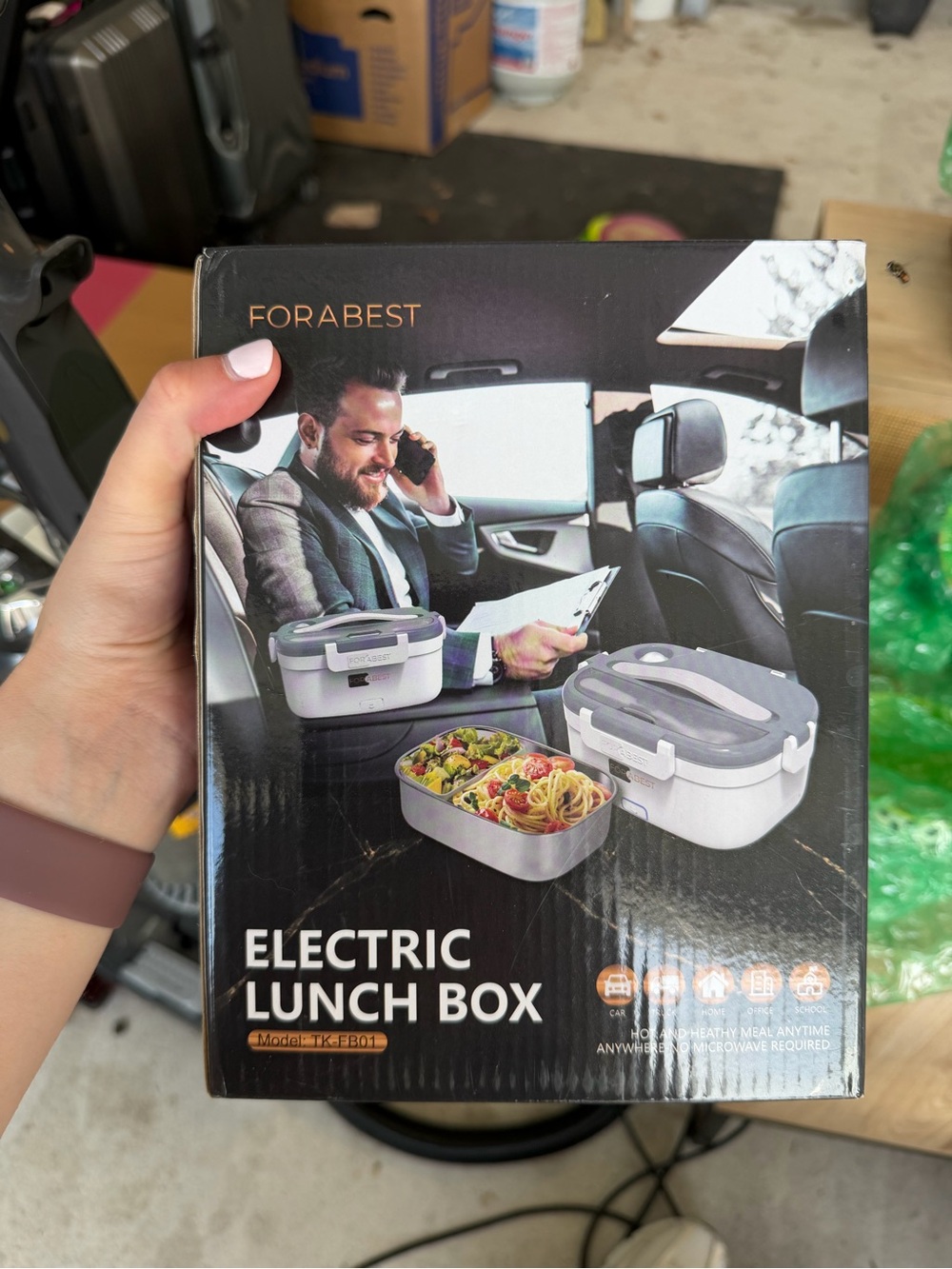 Electric Lunch Box - Gray/White Portable Food Warmer